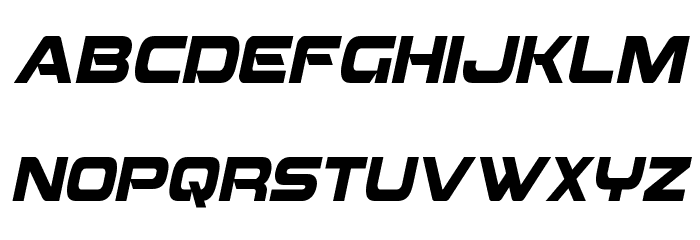 Beam Weapon Condensed Italic Font LOWERCASE