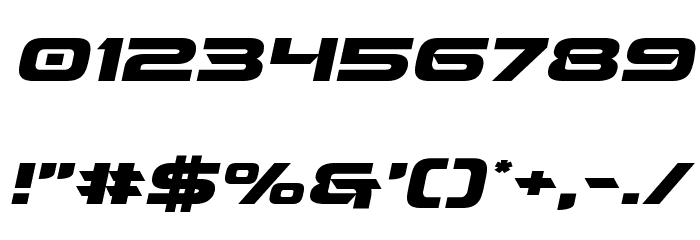 Beam Weapon Expanded Italic Font OTHER CHARS
