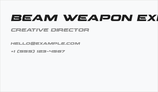 Beam Weapon Expanded Italic Business Card