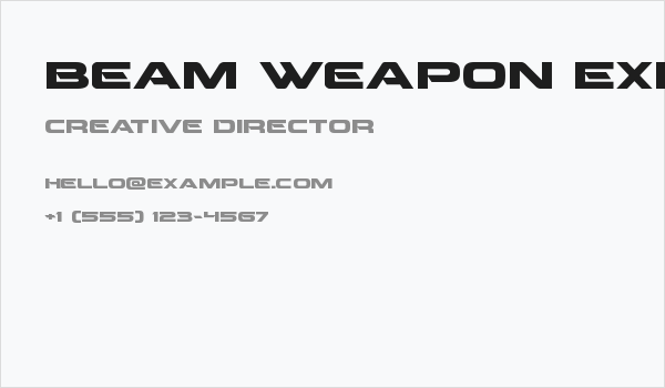 Beam Weapon Expanded Business Card