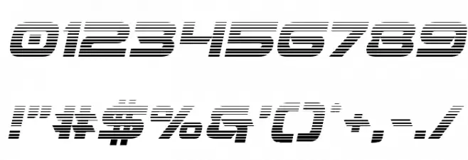 Beam Weapon Gradient Italic Font OTHER CHARS