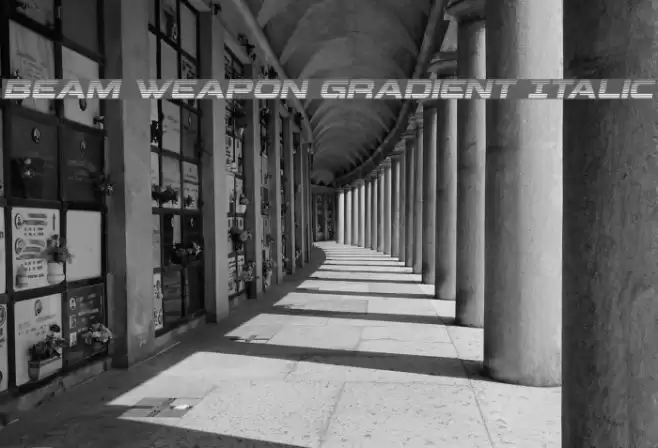 Beam Weapon Gradient Italic Font examples