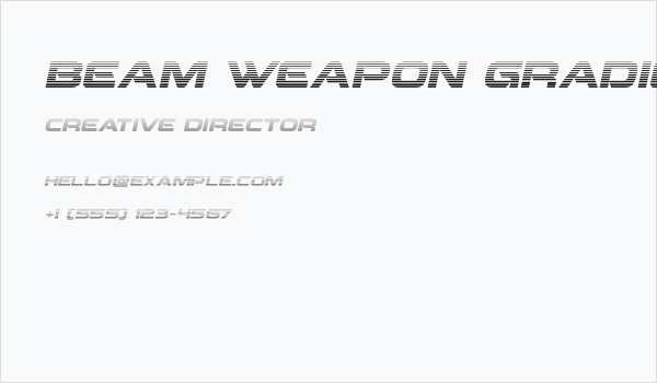 Beam Weapon Gradient Italic Business Card