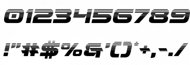 Beam Weapon Halftone Italic Font OTHER CHARS