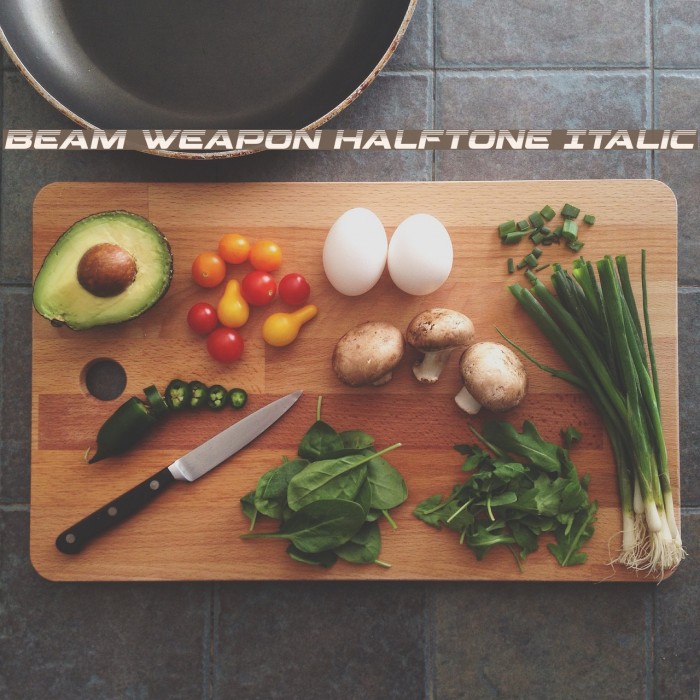 Beam Weapon Halftone Italic Example 1