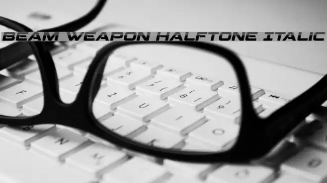 Beam Weapon Halftone Italic Font examples