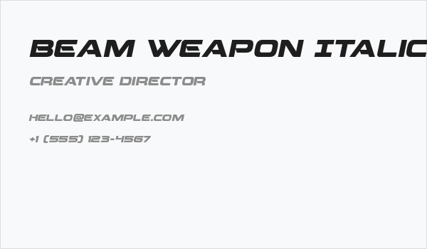 Beam Weapon Italic Business Card