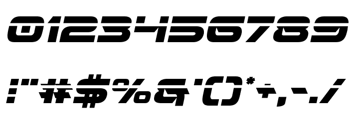 Beam Weapon Laser Italic Font OTHER CHARS