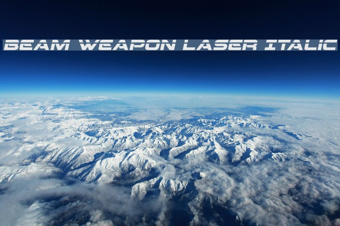 Beam Weapon Laser Italic Font examples