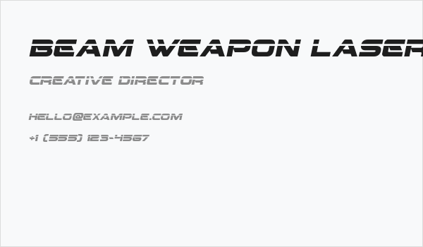 Beam Weapon Laser Italic Business Card