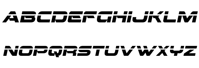Beam Weapon Laser Italic Font LOWERCASE