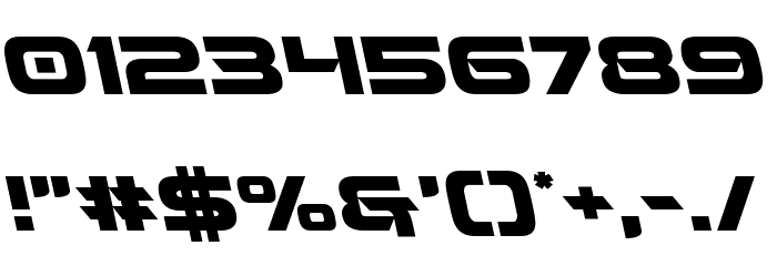 Beam Weapon Leftalic Font OTHER CHARS