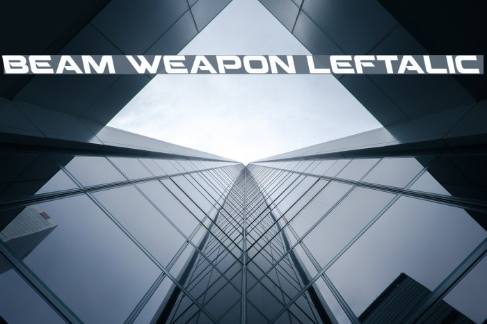 Beam Weapon Leftalic Font examples