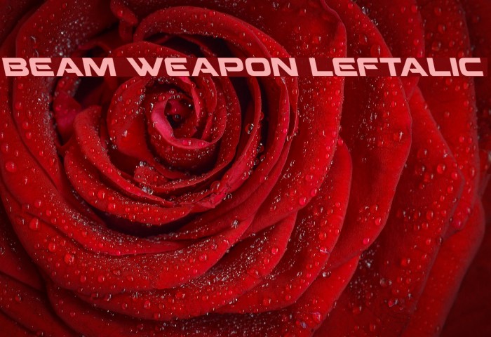 Beam Weapon Leftalic Font examples