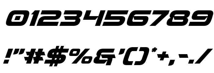 Beam Weapon Super-Italic Font OTHER CHARS