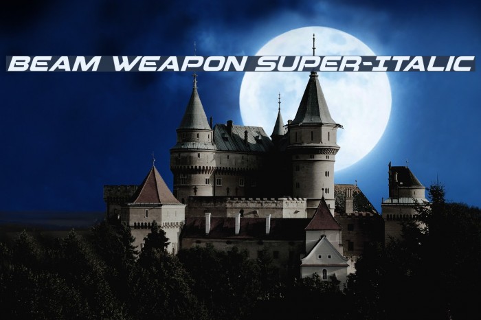Beam Weapon Super-Italic Font examples