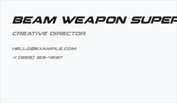 Beam Weapon Super-Italic Business Card