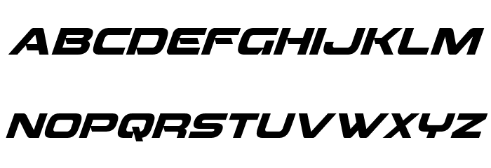 Beam Weapon Super-Italic Font LOWERCASE