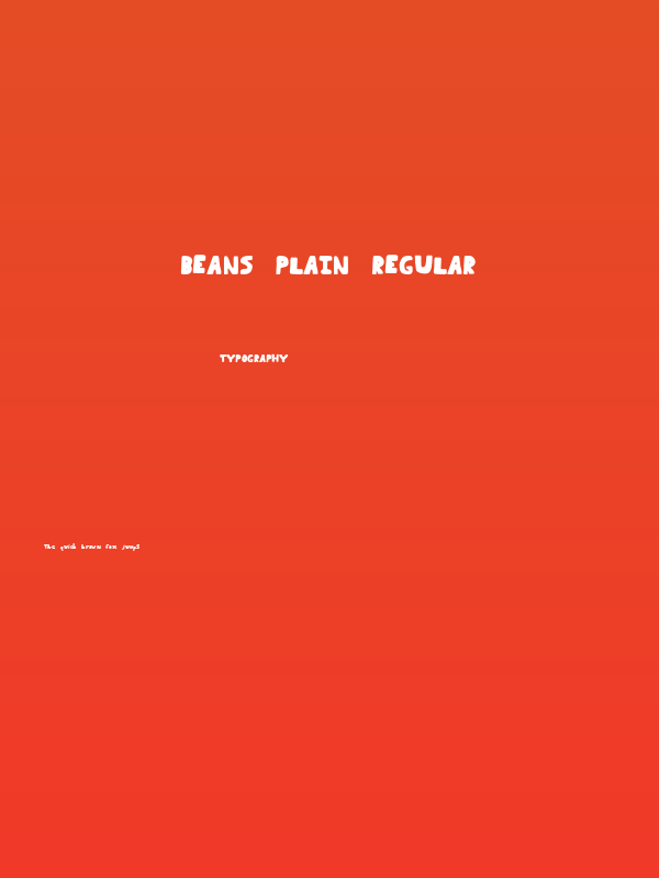 Beans Plain Regular Poster