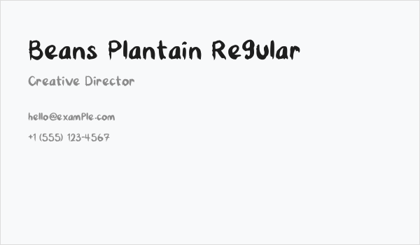 Beans Plantain Regular Business Card