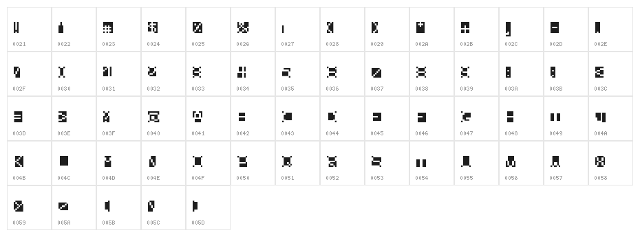 Beanwriting Regular Character Map