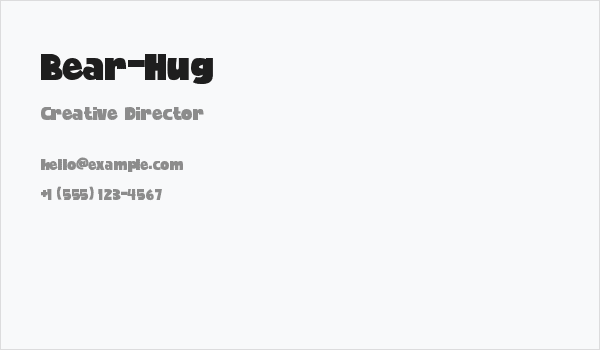 Bear-Hug Business Card