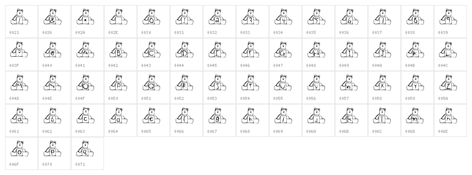 BearBox Character Map