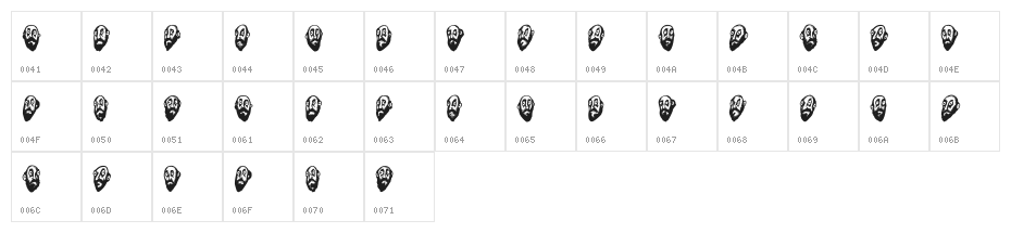 Beard Man Regular Character Map