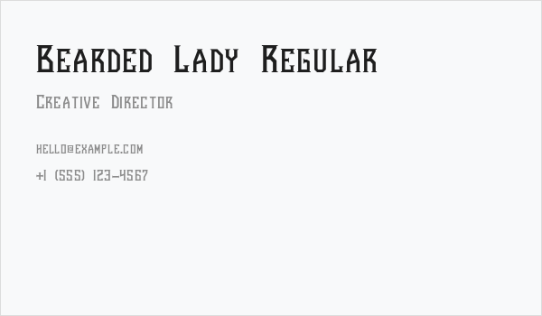 Bearded Lady Regular Business Card
