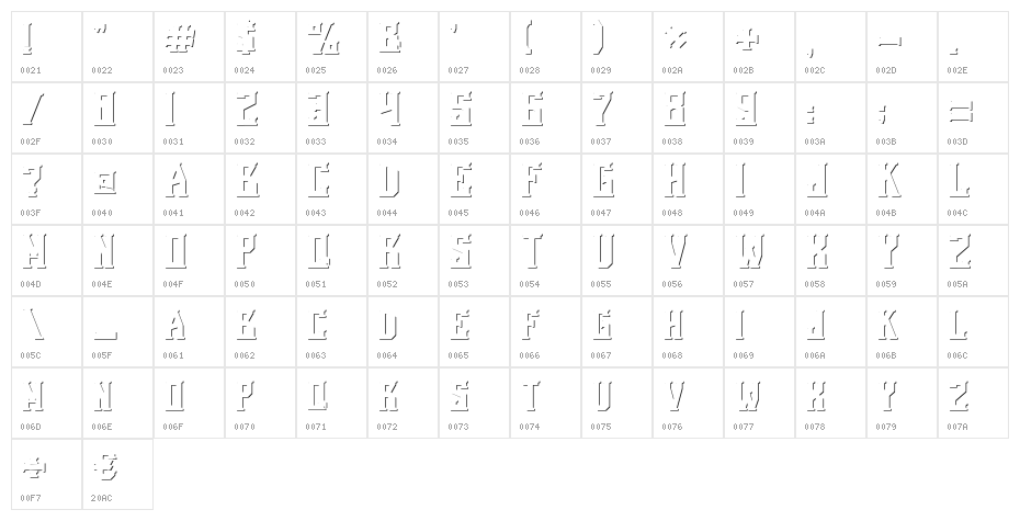 Bearded Lady Shadow Character Map