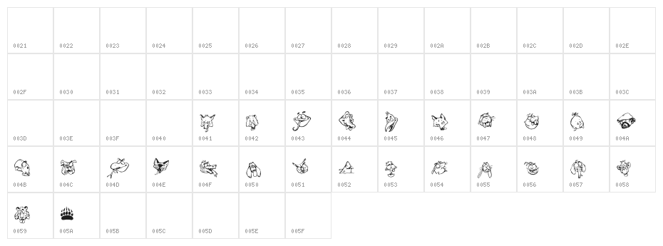 Bearpaw Bats Character Map