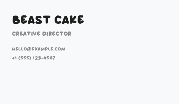 Beast Cake Business Card