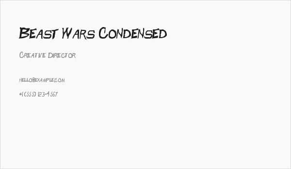 Beast Wars Condensed Business Card