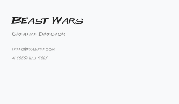 Beast Wars Business Card