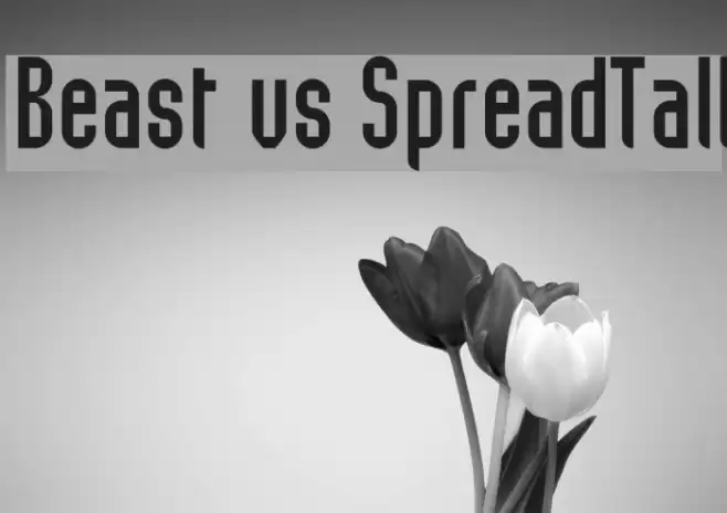 Beast vs SpreadTall Font examples