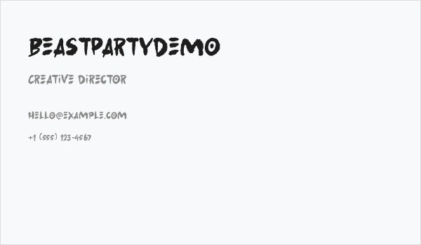 BeastPartyDemo Business Card
