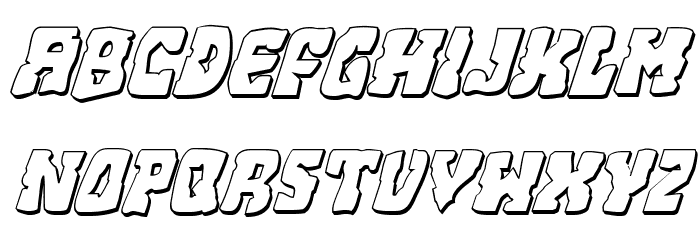 Beastian 3D Italic Font LOWERCASE