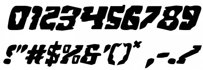 Beastian Expanded Italic Font OTHER CHARS