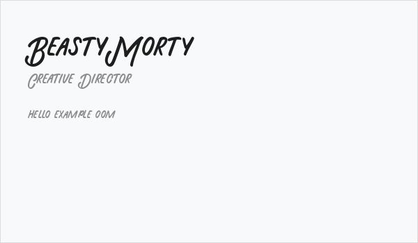 Beasty Morty Business Card