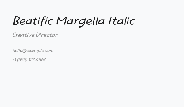 Beatific Margella Italic Business Card