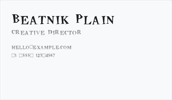 Beatnik Plain Business Card