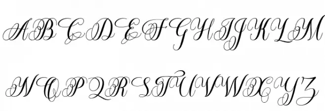 BeatriceScript-Regular Caratteri MAIUSCOLE