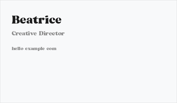 Beatrice Business Card