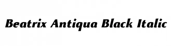 Beatrix Antiqua Black Italic  Frei Schriftart Herunterladen