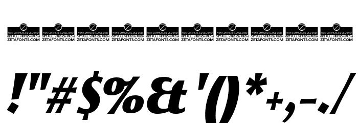 Beatrix Antiqua Black Italic Font OTHER CHARS