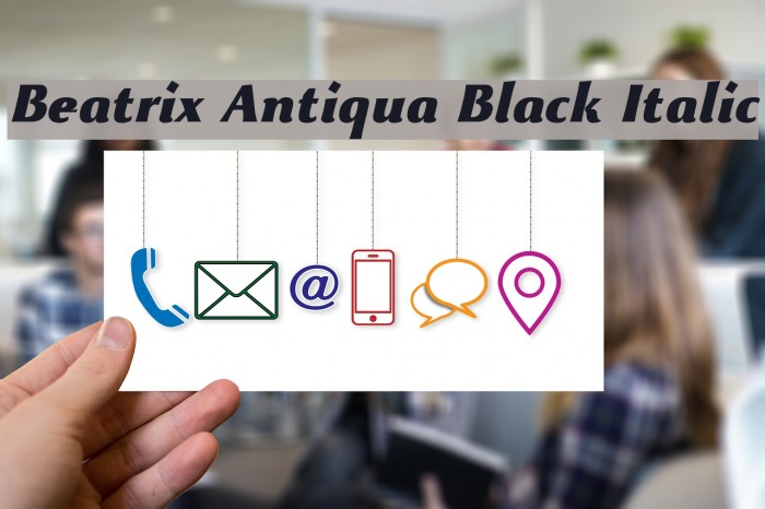 Beatrix Antiqua Black Italic Font examples