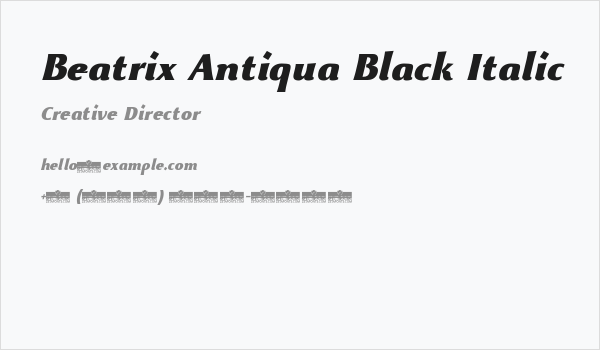 Beatrix Antiqua Black Italic Business Card