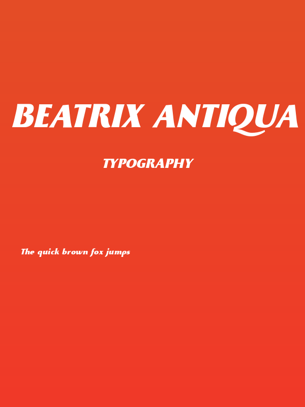 Beatrix Antiqua Black Italic Poster