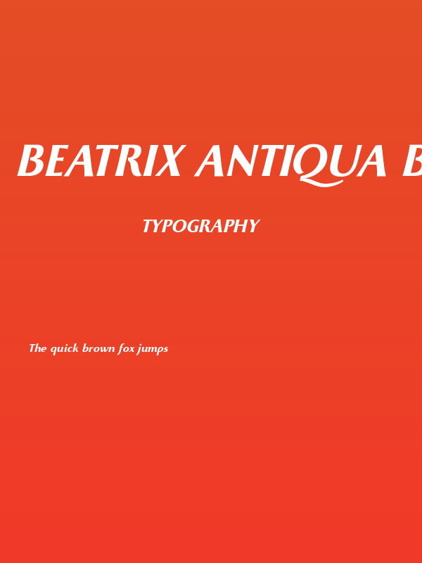 Beatrix Antiqua Bold Italic Poster