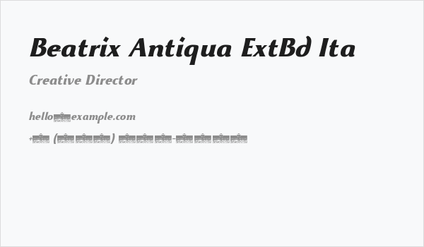 Beatrix Antiqua ExtBd Ita Business Card